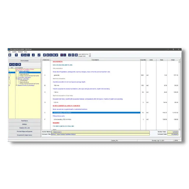 Construction Estimating Software